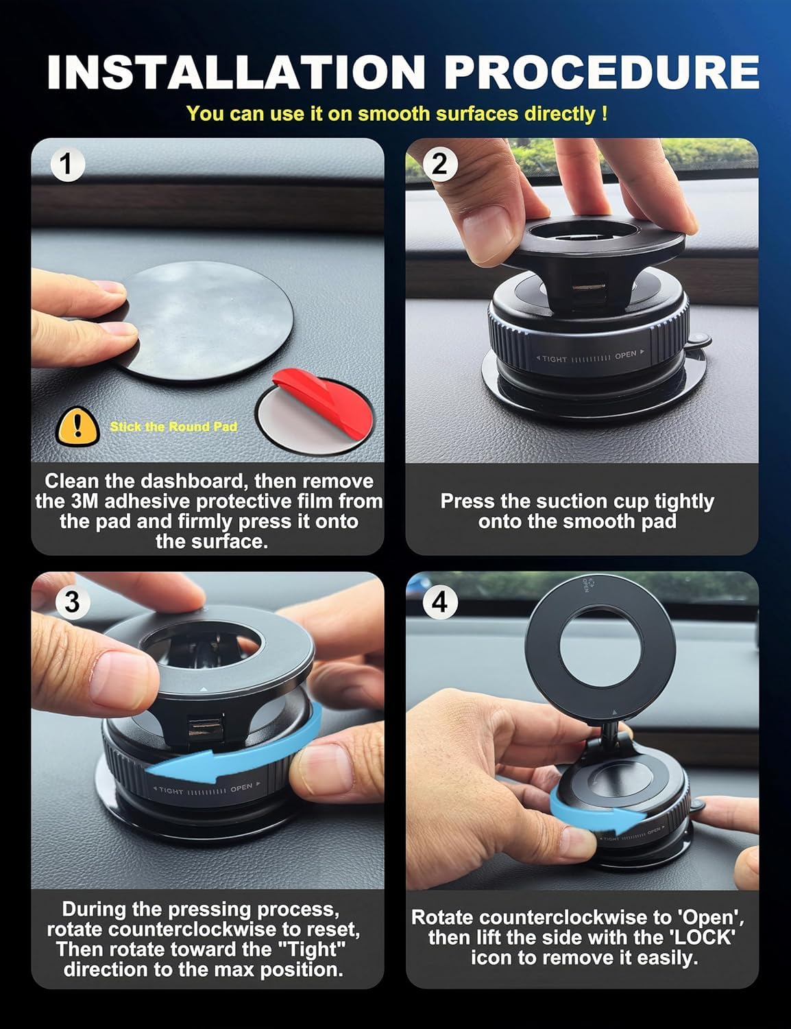 Pro Magnetic Car Phone Holder, 360° Rotation, Adjustable Arm, Strong Suction, Android, iPhone and Laptop Compatible | Universal Mobile Holder