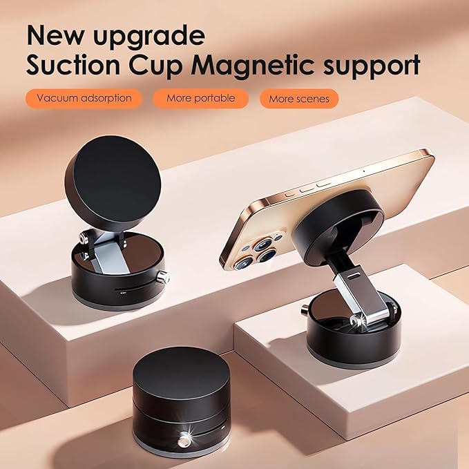 Pro Magnetic Car Phone Holder, 360° Rotation, Adjustable Arm, Strong Suction, Android, iPhone and Laptop Compatible | Universal Mobile Holder
