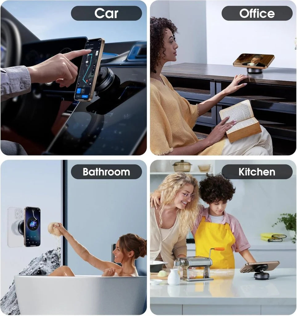 Pro Magnetic Car Phone Holder, 360° Rotation, Adjustable Arm, Strong Suction, Android, iPhone and Laptop Compatible | Universal Mobile Holder