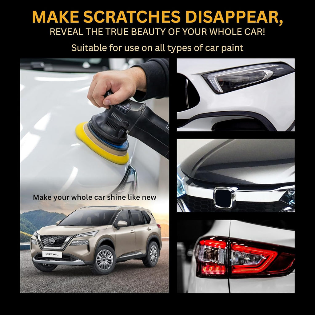 3-in-1 Car Care Kit – Dashboard Polish + Scratch Remover + Glass Cleaner